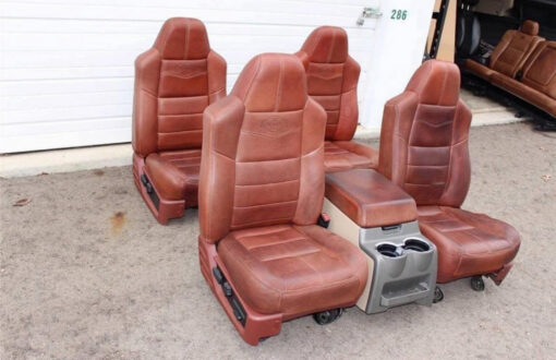 99-2010 FORD SD F250 F350 KING RANCH FRONT & REAR LEATHER BUCKETS SEAT CONSOLE