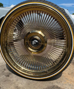 26” Forgiato All-Gold Wire Wheel (5x5 Lug Pattern) + 275/25/26 Tire — Premium Set