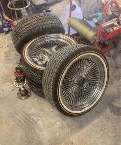 22” Chrome Wire Wheel with Vogues Tire.