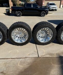 22x14 American Force Idol Wheels (Smooth Lip) w/ Billet Caps Wrapped in 375/45R22 Toyo Open Country MT Tires (75% Tread)