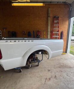 2011–2016 Ford F250/F350 Platinum Pearl White 8ft Long Bed Complete – Tailgate & Rear Bumper Included