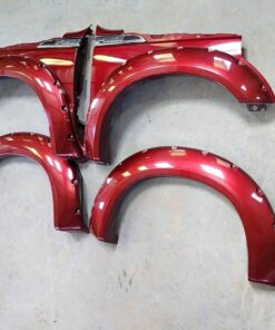 2011-2016 Ford F250 F350 Super Duty Ruby Red Front Fenders & Aftermarket Fender Flares Front and Rear For Sale