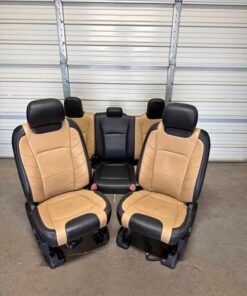 2017-2026 Ford F-250, F-350, F-450 Super Duty Front & Rear Black and Tan Leather Power Seats – OEM Luxury Interior Upgrade