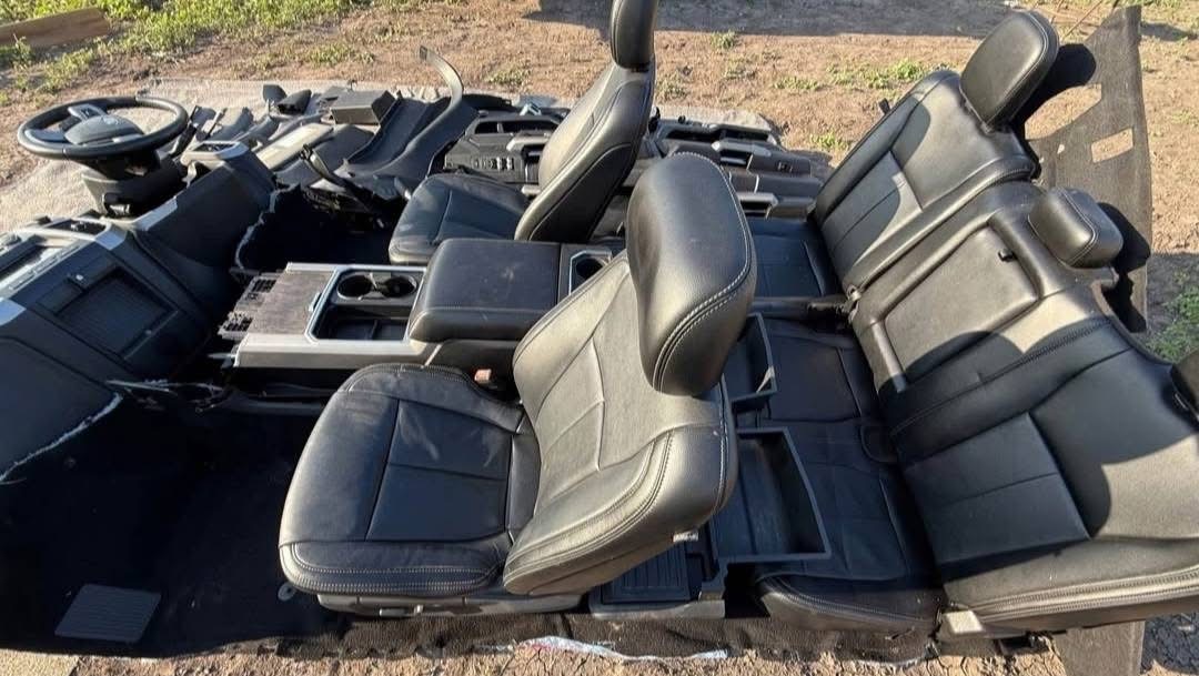 2017-2022 Ford F250 F350 F450 Super Duty Full Black Leather Interior Conversion Package - Image 6