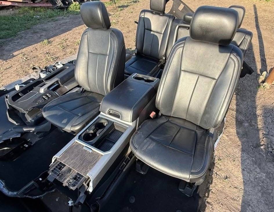 2017-2022 Ford F250 F350 F450 Super Duty Full Black Leather Interior Conversion Package - Image 7
