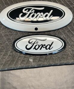 2023-2026 Ford F250 F350 F450 Super Duty Painted Avalanche Gray Ford Emblems – Front & Rear OEM Style Badge Set