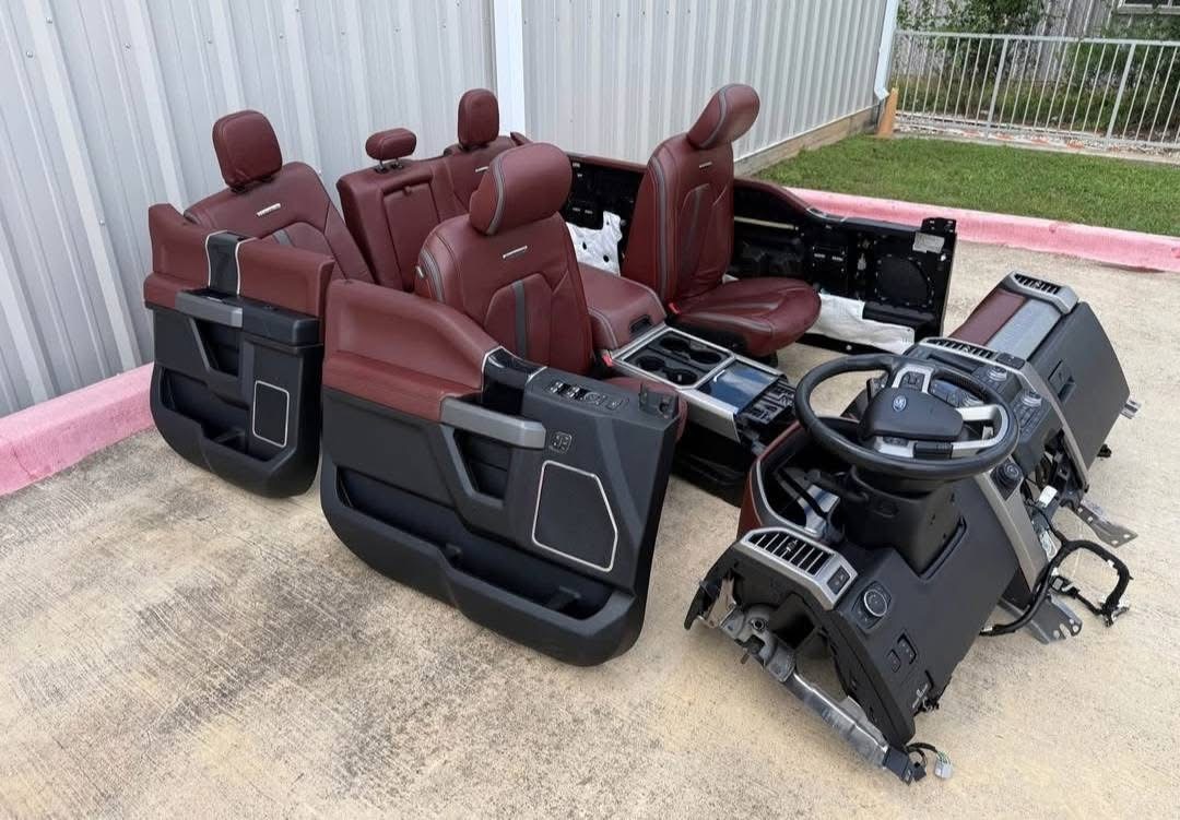 2017-2022 Ford F250 F350 F450 F550 Platinum Full Red Interior | Dark Marsala Platinum Complete Interior Package - Image 2