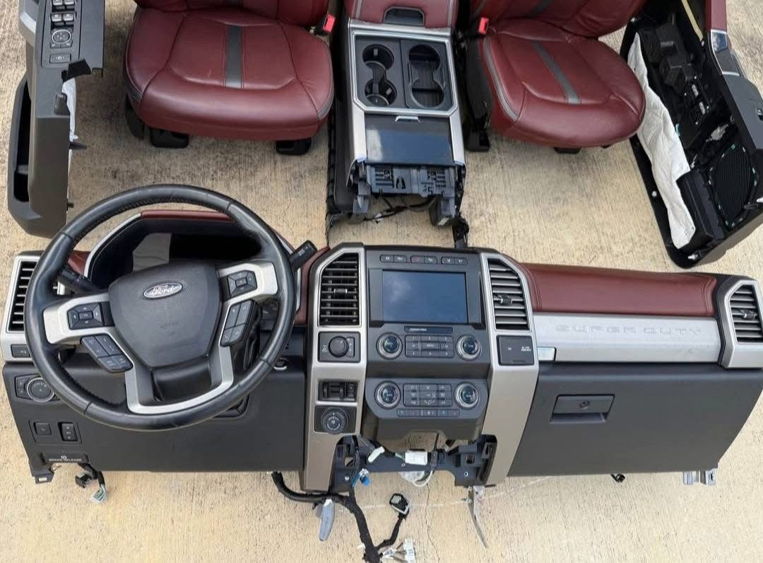 2017-2022 Ford F250 F350 F450 F550 Platinum Full Red Interior | Dark Marsala Platinum Complete Interior Package - Image 7