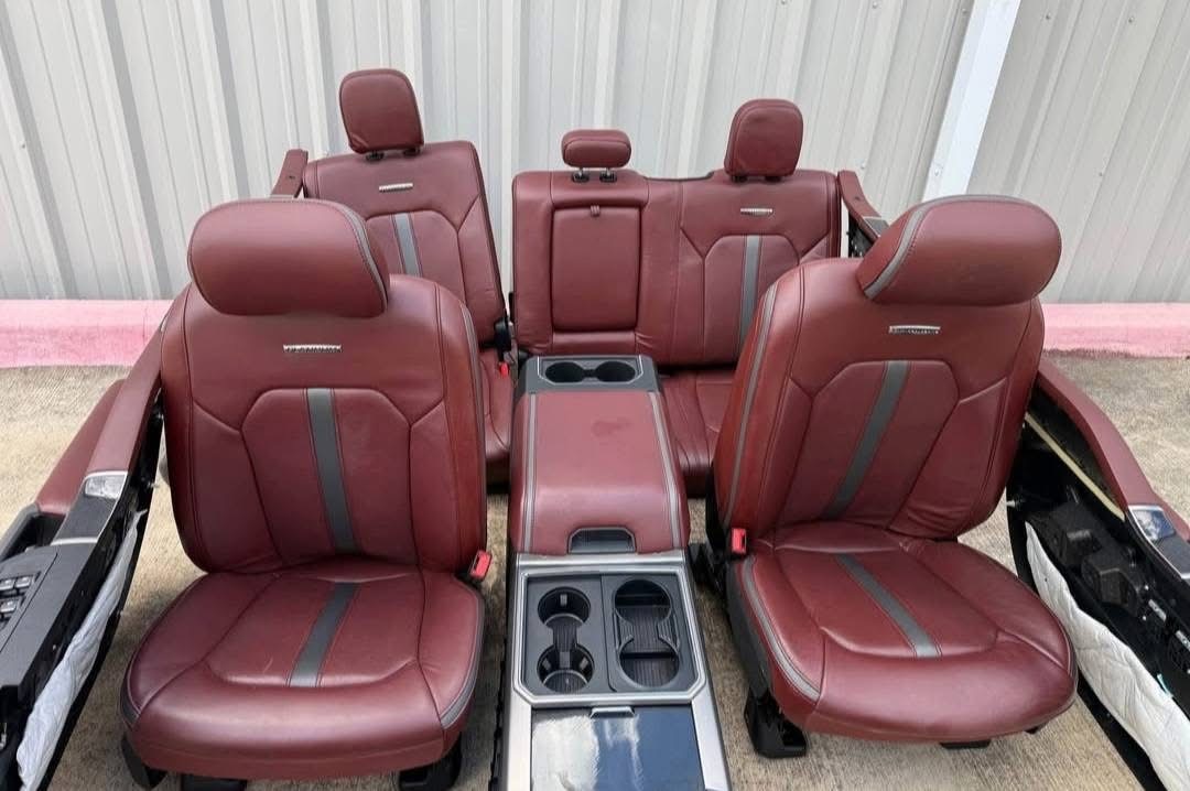 2017-2022 Ford F250 F350 F450 F550 Platinum Full Red Interior | Dark Marsala Platinum Complete Interior Package - Image 4
