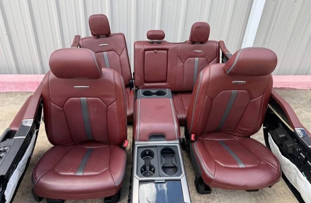 2017-2022 Ford F250 F350 F450 F550 Platinum Full Red Interior | Dark Marsala Platinum Complete Interior Package - Image 5