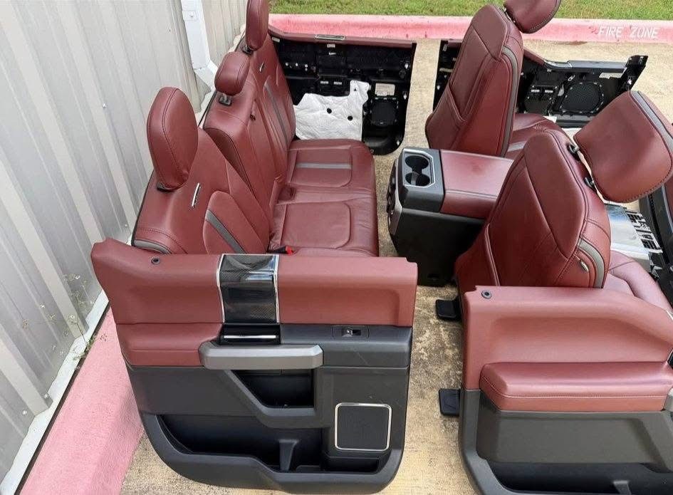 2017-2022 Ford F250 F350 F450 F550 Platinum Full Red Interior | Dark Marsala Platinum Complete Interior Package - Image 6