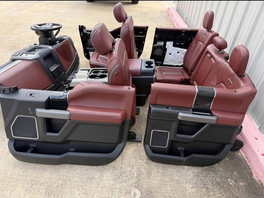 2017-2022 Ford F250 F350 F450 F550 Platinum Full Red Interior | Dark Marsala Platinum Complete Interior Package - Image 8