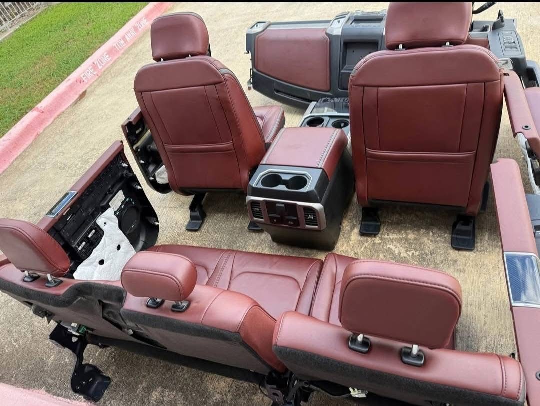 2017-2022 Ford F250 F350 F450 F550 Platinum Full Red Interior | Dark Marsala Platinum Complete Interior Package - Image 9