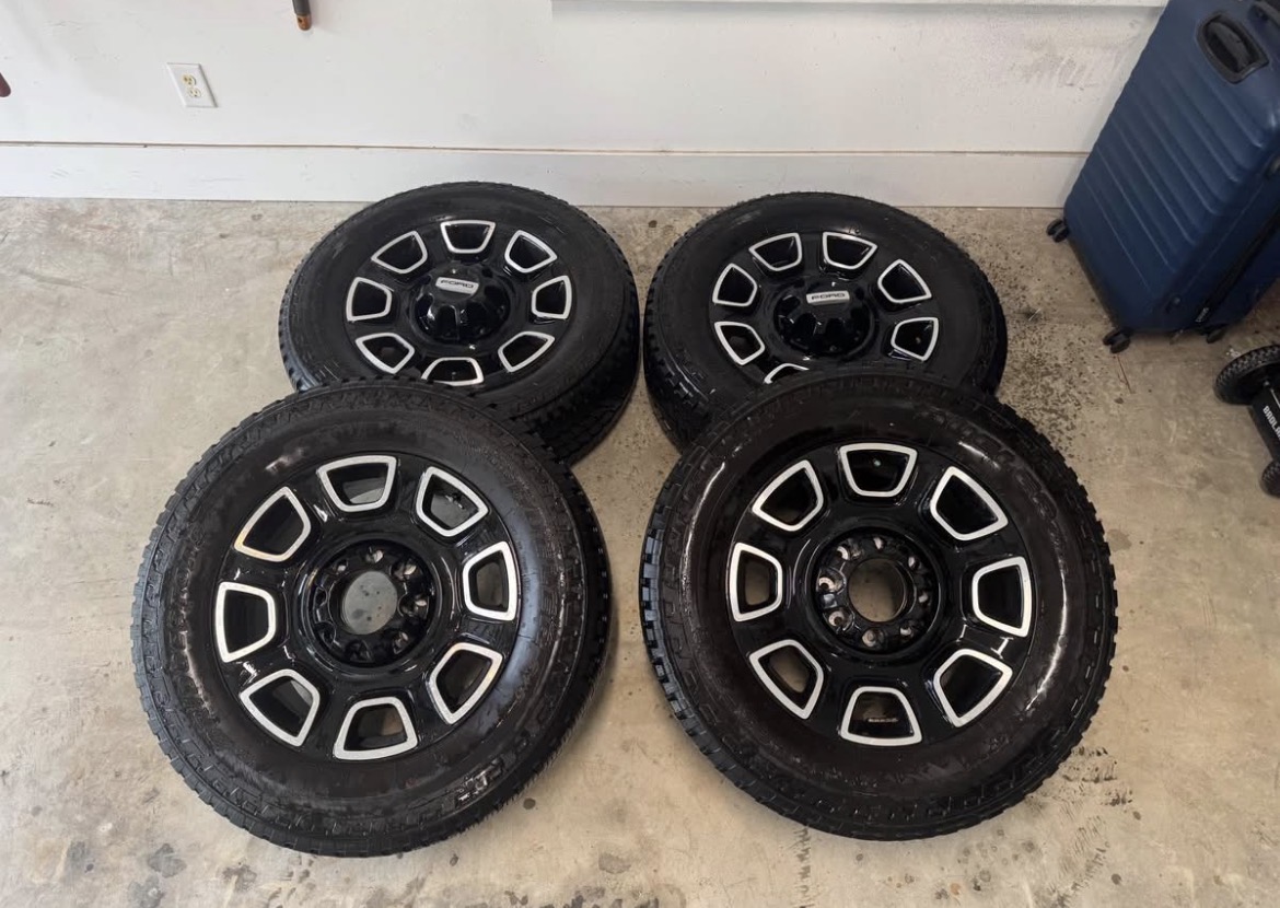 2017–2026 Ford F-250 F-350 Platinum Stock Wheels & Tires | Genuine OEM Factory Wheel and Tire Set