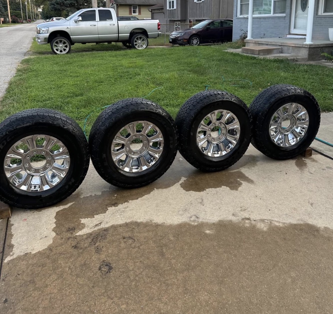 2017–2022 Ford F-250 18-Inch Alloy OEM Factory Wheels with Goodyear Wrangler All-Terrain Tires